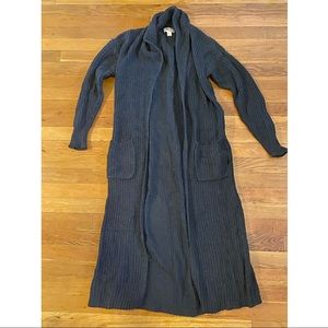 Dark grey gray thick knit cardigan Forever 21 S sweater maxi